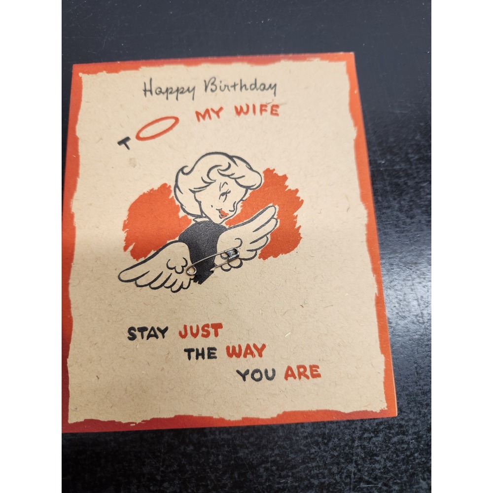 Vintage Buzza Cardozo Birthday Card To My Wife Angel Mid Century Hollywood USA